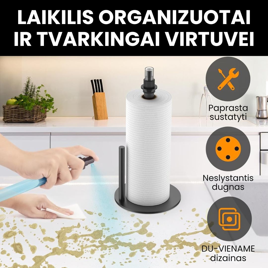 2-in-1 Pastatomas popierio laikiklis su purškikliu MUST-HAVE