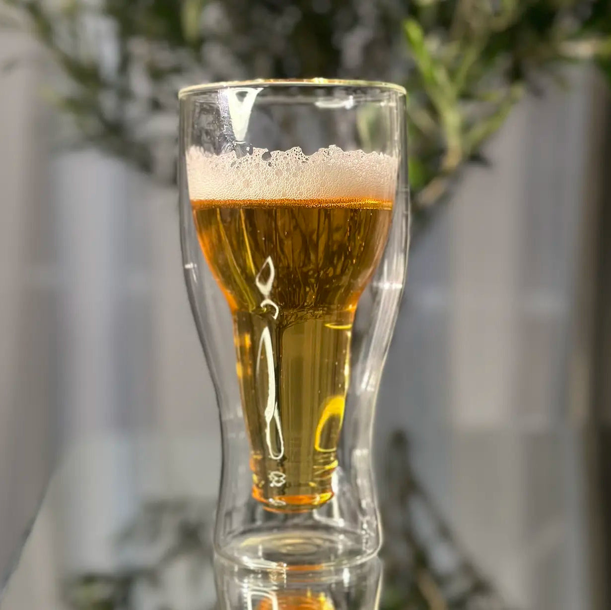 Dvigubo stiklo alaus bokalas