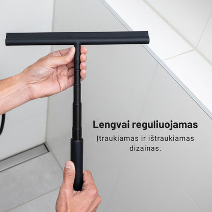 Dušo ir grindų valytuvas su teleskopine rankena