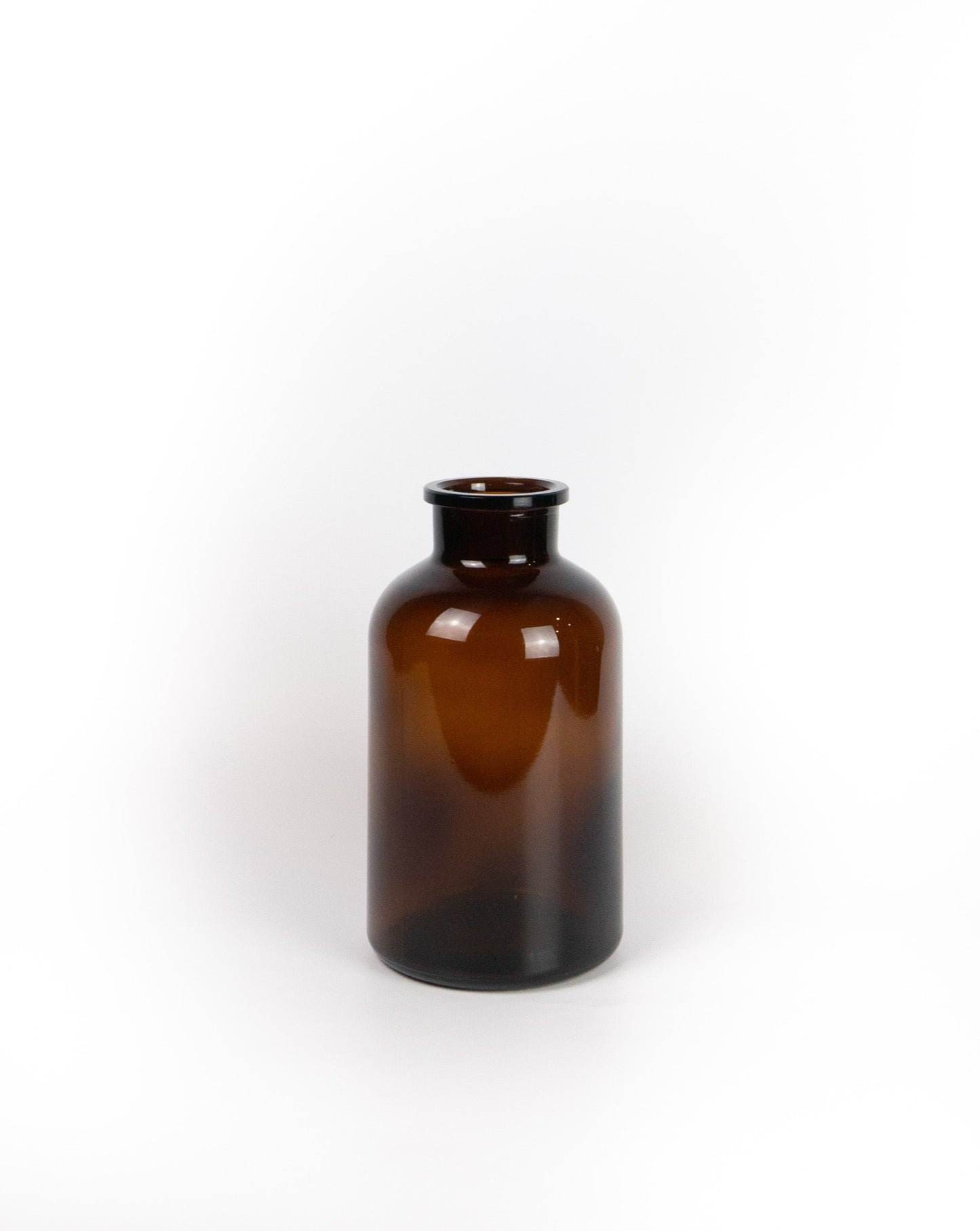Amber spalvos stiklinė vaza